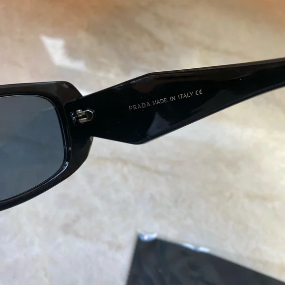 Prada Women's Black Rectangular Sunglasses - Picture 6 of 7